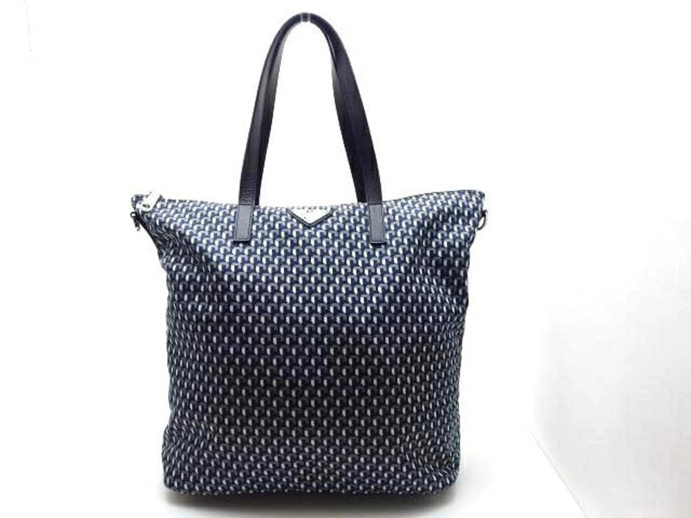 Prada Tote Tessuto Saffiano Bag Saffiano Blue Gray